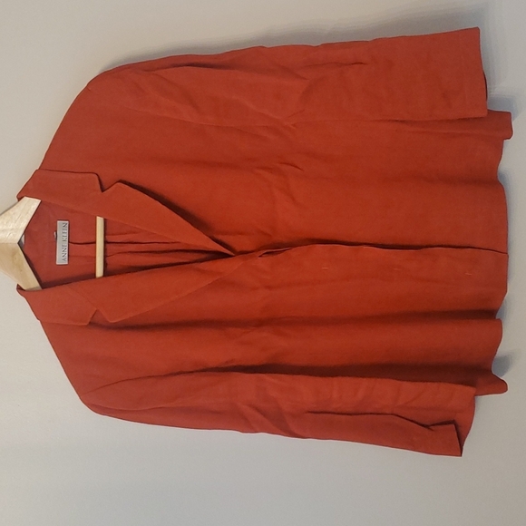 Anne Klein Orange Linen Blazer 14 - Picture 1 of 11